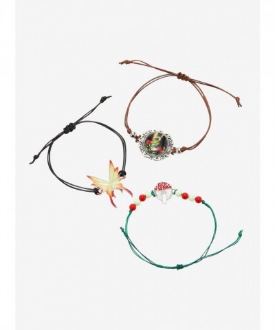 Enchanting Fairies Mushroom Cameo Cord Bracelet Set for Women