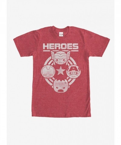 Marvel Kawaii Avengers Red T-Shirt - Unisex Heroes Design