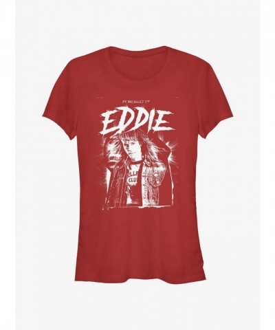 Stranger Things Eddie Tribute T-Shirt - Junior Size Red
