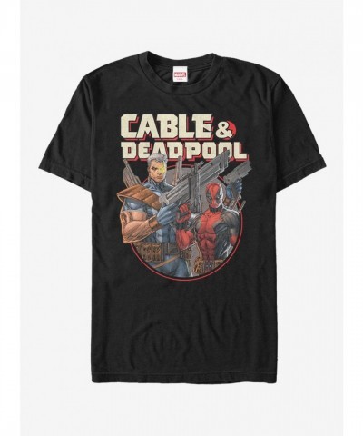 Marvel Deadpool Cable & T-Shirt for Men - Black