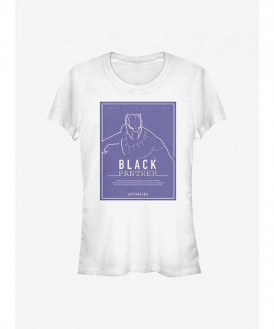 Marvel Girls T-Shirt - Black Panther Design in White
