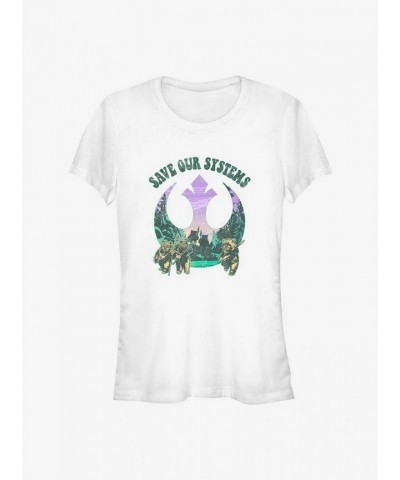 Star Wars Eco-Friendly Ewok Allies T-Shirt for Girls - White