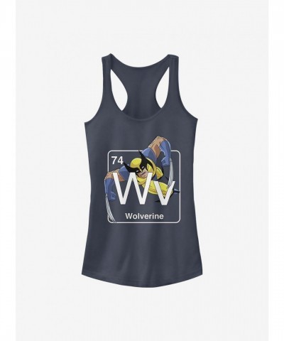 Marvel Girls Wolverine Cotton Tank Top - Blue Junior Size