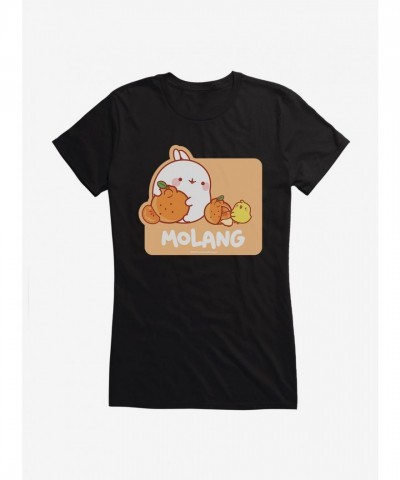 Molang Orange Hugs Cute T-Shirt for Girls