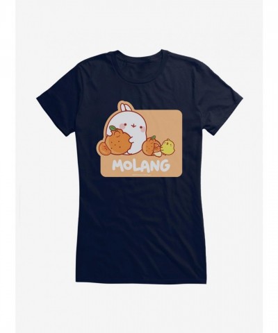 Molang Orange Hugs Cute T-Shirt for Girls
