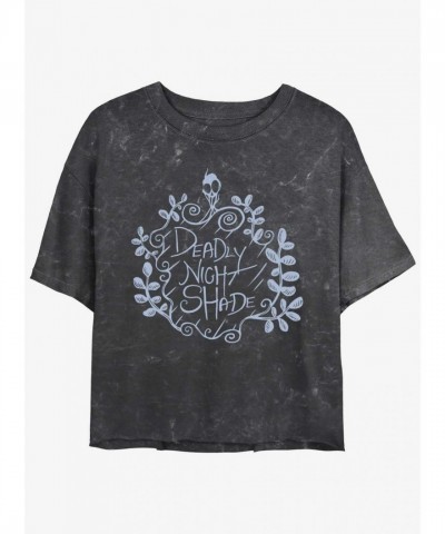 Disney Nightmare Before Christmas Deadly Night Shade Wash Girls Crop Top - Multi