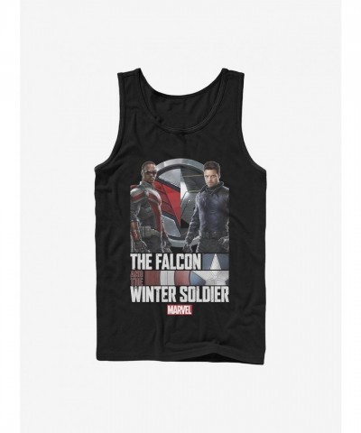 Marvel's Falcon and Winter Soldier Men's Black Cotton Tank Top