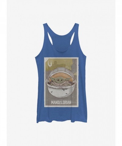 The Mandalorian Child Graphic Tank Top for Girls - STAR WARS Blue