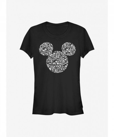 Disney Girls Mickey Icons T-Shirt - Black