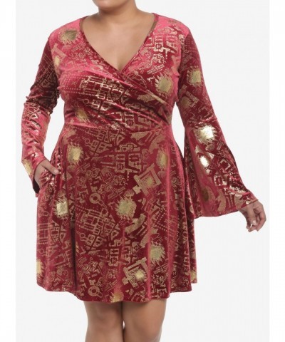 Harry Potter Marauder's Map Inspired Velvet Dress for Plus Sizes