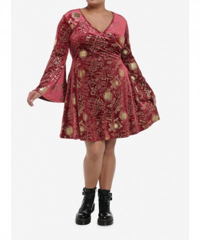 Harry Potter Marauder's Map Inspired Velvet Dress for Plus Sizes
