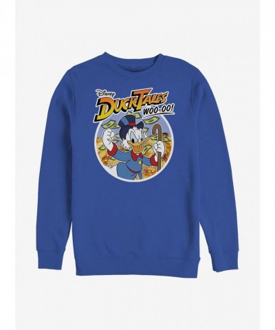 Disney Ducktales Scrooge McDuck Blue Crew Sweatshirt for Men