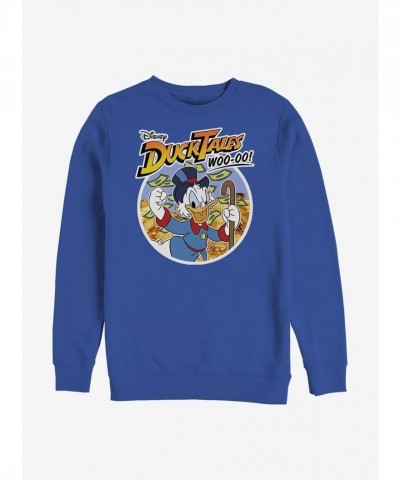 Disney Ducktales Scrooge McDuck Blue Crew Sweatshirt for Men