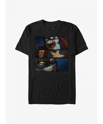 Marvel Zombie Captain America Tri-Panel T-Shirt for Men