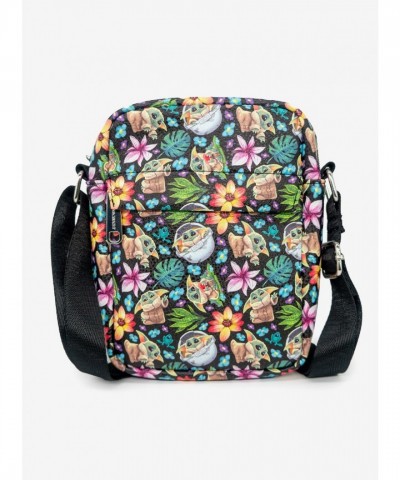 Star Wars Mandalorian Baby Yoda Floral Design Unisex Crossbody Bag