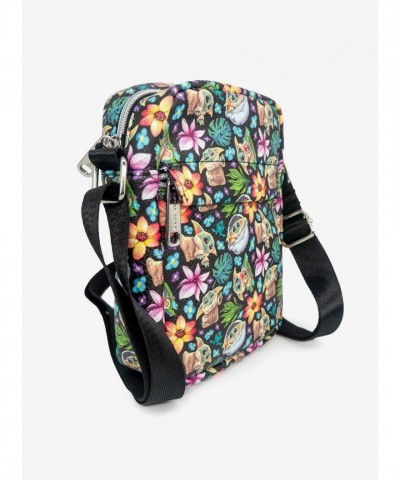 Star Wars Mandalorian Baby Yoda Floral Design Unisex Crossbody Bag