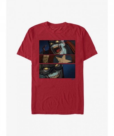 Marvel Zombie Captain America Tri-Panel T-Shirt for Men