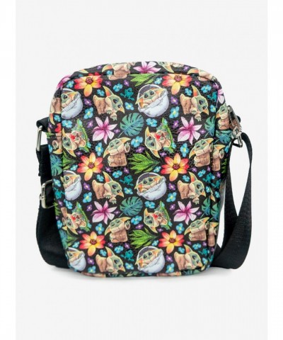 Star Wars Mandalorian Baby Yoda Floral Design Unisex Crossbody Bag
