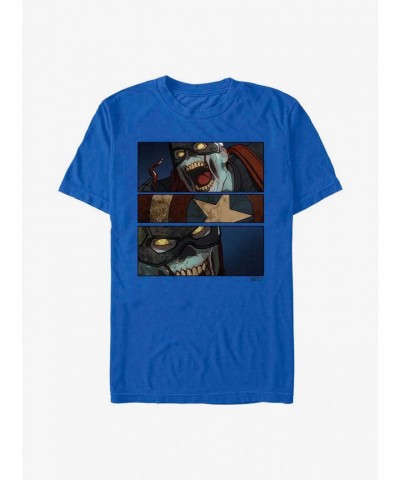 Marvel Zombie Captain America Tri-Panel T-Shirt for Men