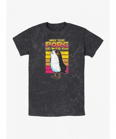 Star Wars The Last Jedi Mineral Wash T-Shirt for Unisex - Porg Edition