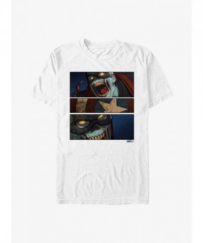 Marvel Zombie Captain America Tri-Panel T-Shirt for Men