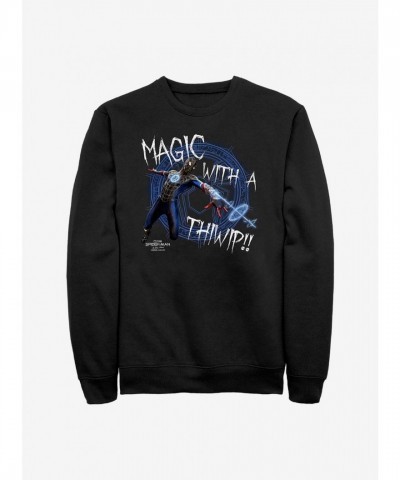 Marvel Marvelous Spider-Man Twisted Thiwip Crewneck Sweatshirt - Black Men's