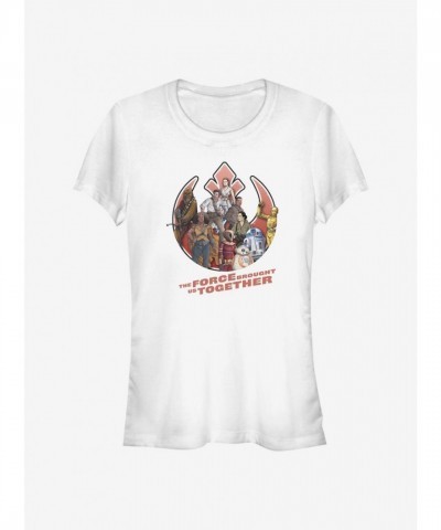 Star Wars Rebel Characters Girls Fitted T-Shirt - White
