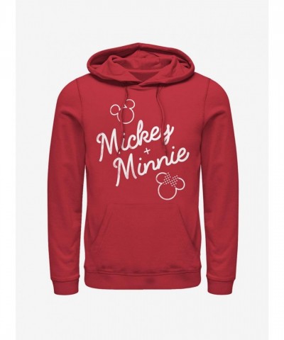 Disney Cozy Mickey Mouse Red Signed Hoodie for Men