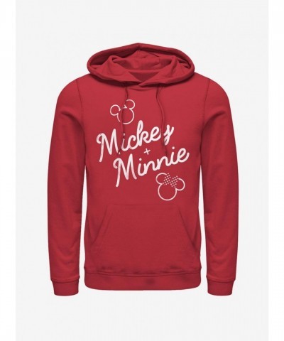 Disney Cozy Mickey Mouse Red Signed Hoodie for Men