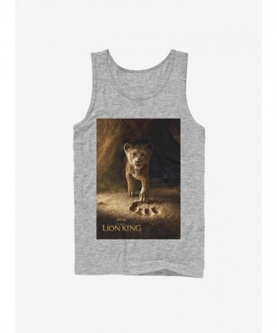 Diseny Lion King Simba Grey Poster T-Shirt for Men