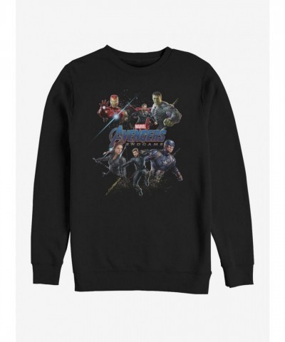 Marvel Avengers Endgame Heroes Logo Unisex Black Sweatshirt