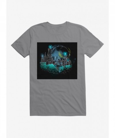 Harry Potter Navy Blue Hogwarts Castle Glow T-Shirt for Men