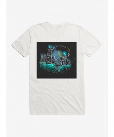 Harry Potter Navy Blue Hogwarts Castle Glow T-Shirt for Men
