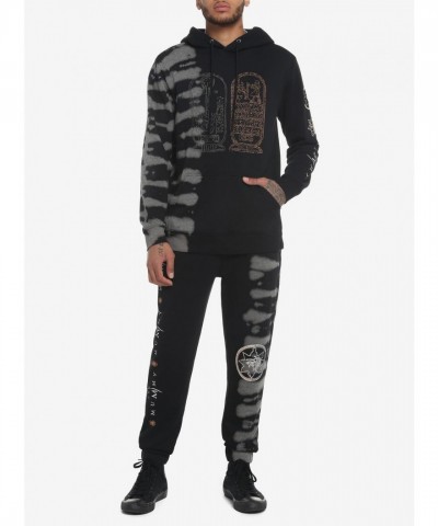 The Mummy Split Wash Hoodie with Hieroglyphic Design