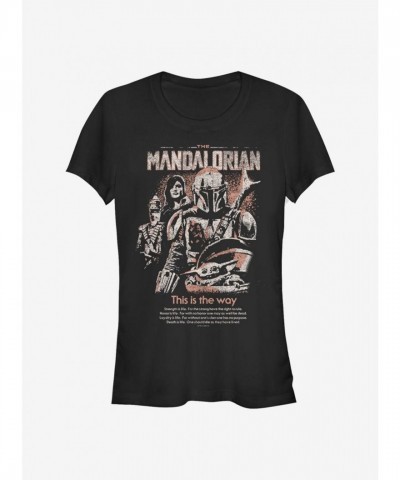 Mandalorian Retro Pop Art T-Shirt for Girls - Black