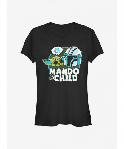Star Wars Mandalorian Junior Girls T-Shirt - Black