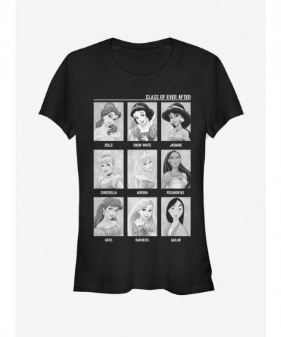 Disney Class of Ever After Princesses Black Fitted Tee for Girls