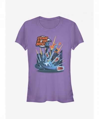 Marvel Girls Spider-Man Inspired Purple T-Shirt - Junior Sizes