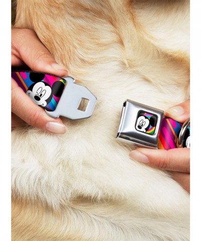 Disney Mickey Mouse Expressions Seatbelt Buckle Dog Collar in Multi Colors