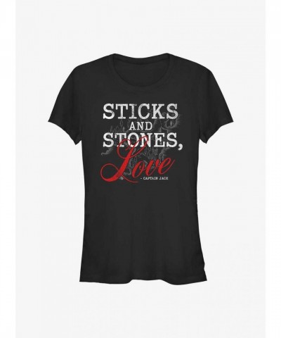 Disney Pirates of the Caribbean Girls T-Shirt - Lightweight Love Theme in Black