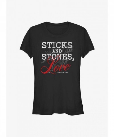 Disney Pirates of the Caribbean Girls T-Shirt - Lightweight Love Theme in Black