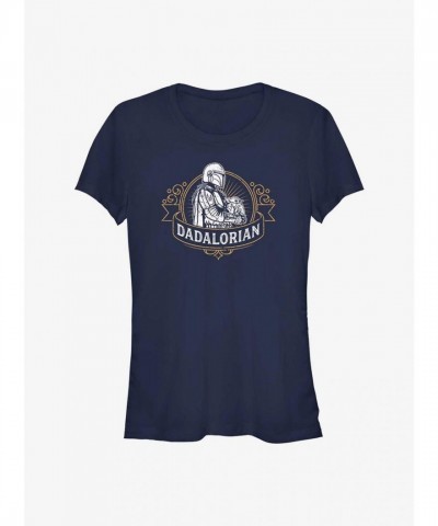 Star Wars Mandalorian Dadalorian Girls Lightweight Tee - Blue