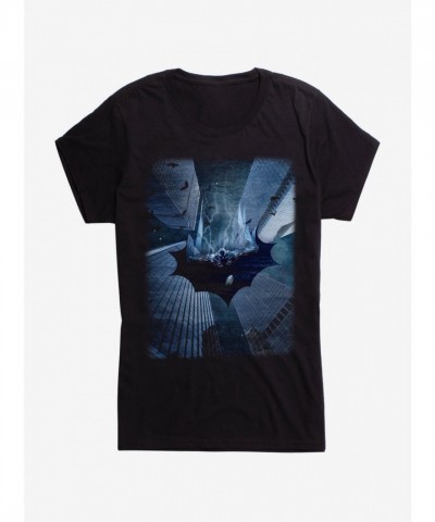Batman Buildings Tee for Girls in Black