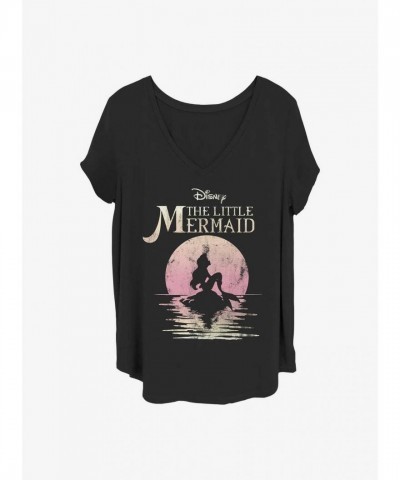 Disney Little Mermaid Mermaid Moon T-Shirt for Girls - Plus Sizes in Black