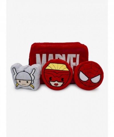 Marvel Red Brick Logo Spider-Man Thor Captain Marvel Squeaker Plush Toy