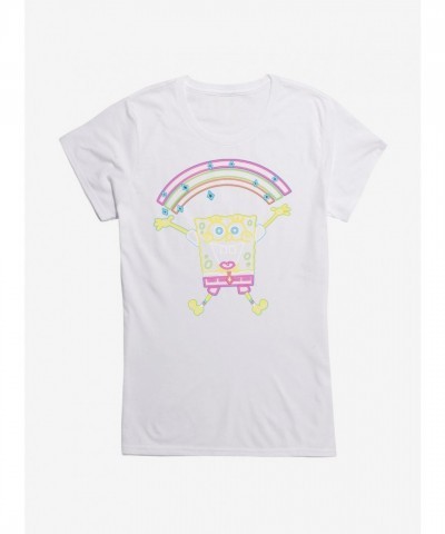 SpongeBob SquarePants Rainbow Neon Sparkle Junior T-Shirt