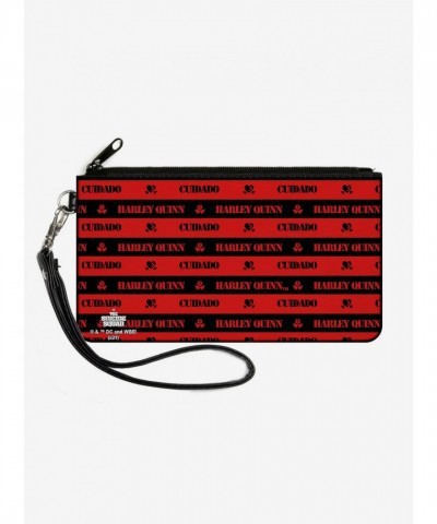 DC Comics Suicide Squad Cuidado Caution Stripe Canvas Clutch Wallet