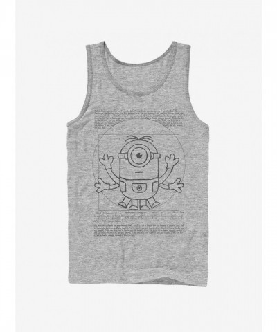 Minion da Vinci Man Unisex Tank Top - Black
