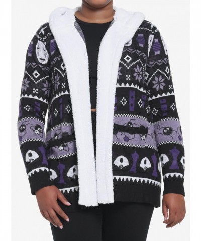 Her Universe Plus Size Girls' Fair Isle Sherpa Open Cardigan