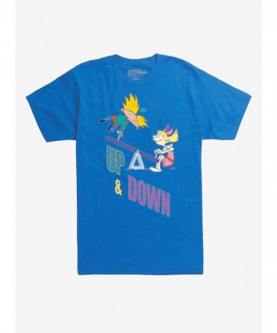 Hey Arnold Up Down Graphic T-Shirt - Lightweight Men's Blue